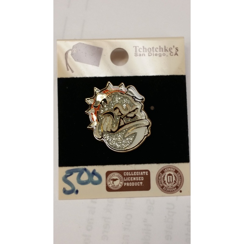 Glitter Bulldog Head Lapel Pin