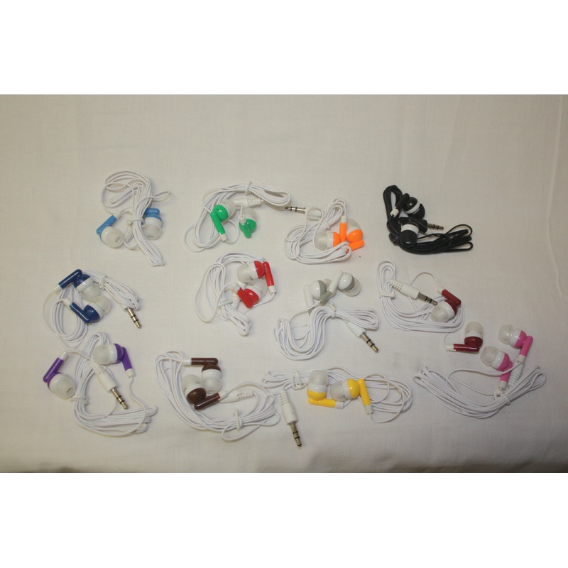 Ear Buds|Red|Purple|Brown|Light Blue|Dark Blue|Green|Orange|White|Yellow|Maroon|Pink|Black
