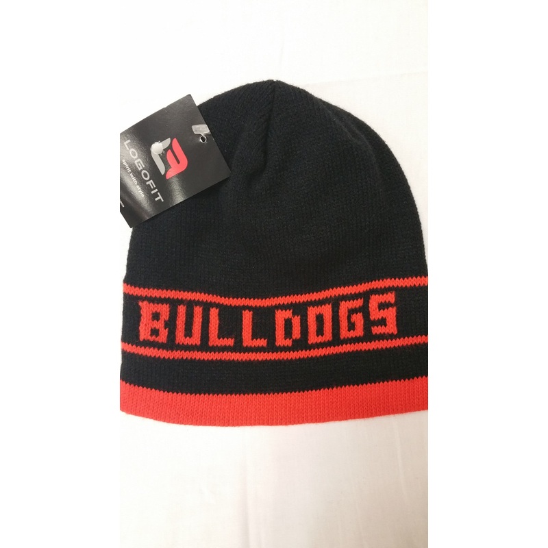 Orange and Black Bulldogs Beanie