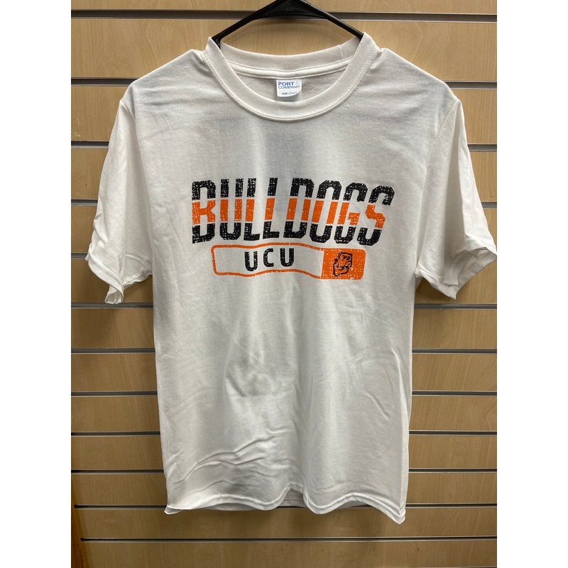 Distressed Orange and Black UCU/Bulldogs Tee