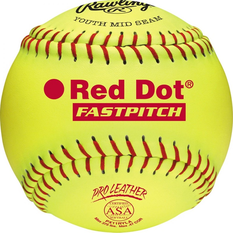 Rawlings 11 ASA Red Dot Pro Leather Fastpitch Softball (DZ)