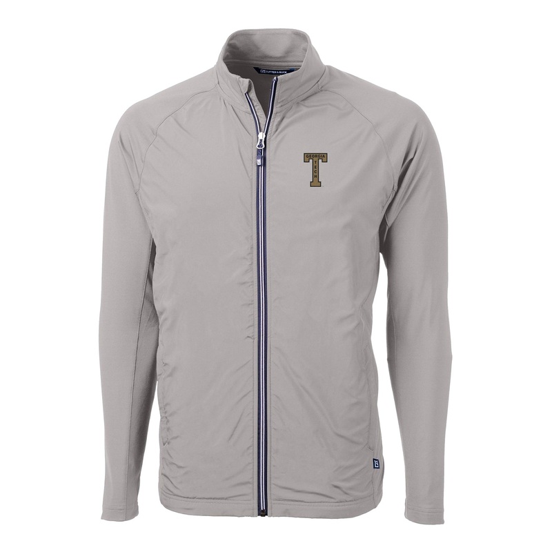 Georgia Tech Yellow Jackets College Vault Cutter & Buck Adapt Eco Knit Hybrid Recycled Full Zip Jacket