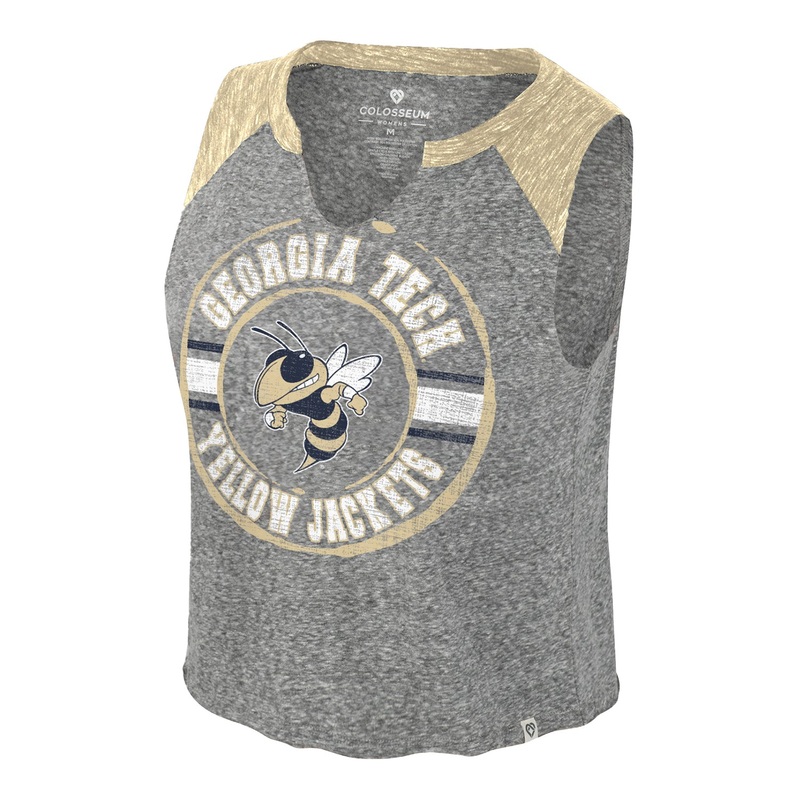 Georgia Tech Yellow Jackets Women’s Heather Gray Sasha Split Tank