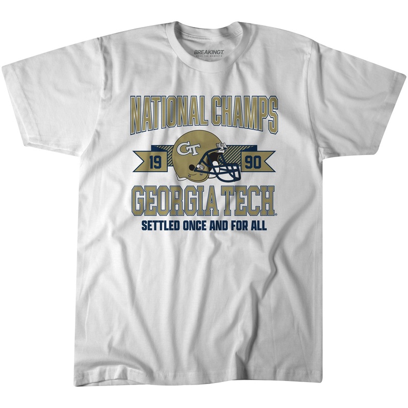 Georgia Tech 1990 National Champions Settled Once and For All White Tee