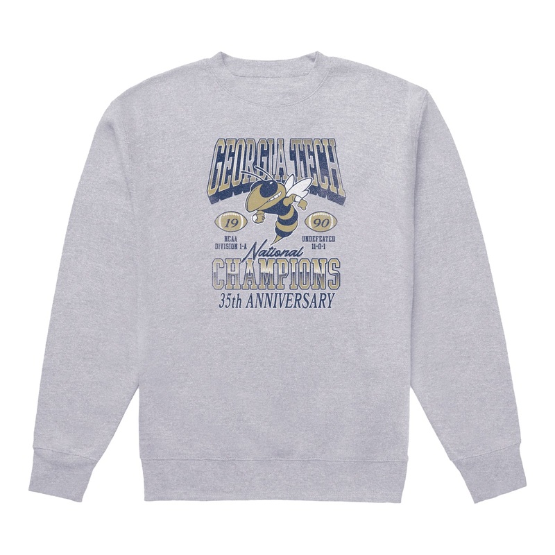 Georgia Tech Yellow Jackets 1990 National Champions 35th Anniversary Crewneck
