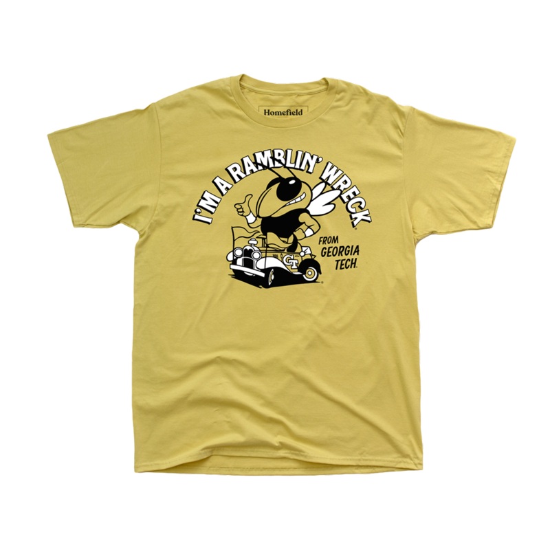 Georgia Tech Yellow Jackets Gold Ramblin Wreck T-Shirt