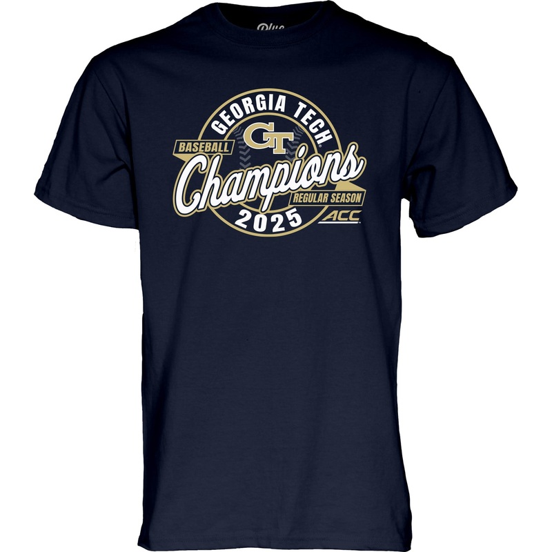 Georgia Tech Yellow Jackets Navy ACC Baseball Regular Season Champions Tee