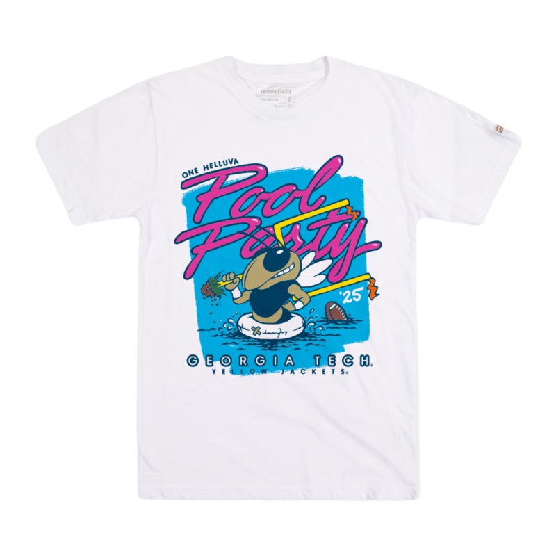 Georgia Tech Yellow Jackets One Helluva Pool Party White T-Shirt