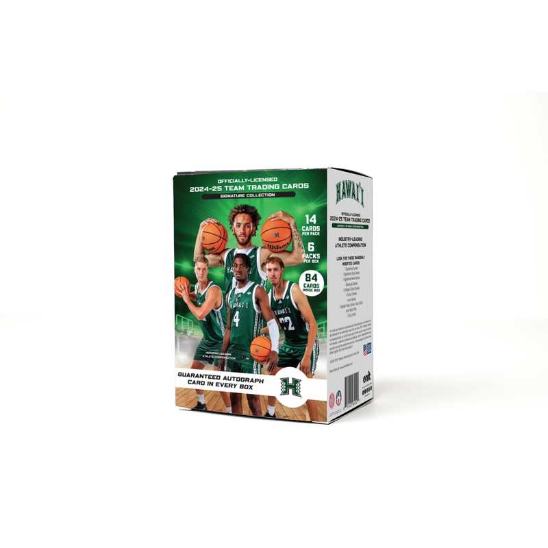 University of Hawaii 2024-25 Men’s Basketball Trading Cards – Platinum Box with Guaranteed Autograph