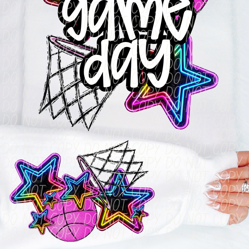 BASKETBALL GAME DAY PINK WHITE