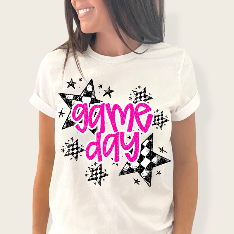 GAME DAY STARS PINK WHITE|Infant|Toddler|Youth 8.5|Adult 11″|Adult 12″