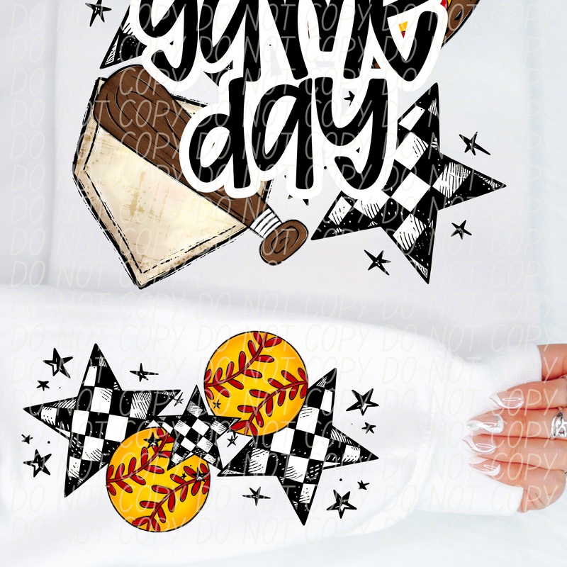 SOFTBALL GAME DAY BLACK|Youth|Adult