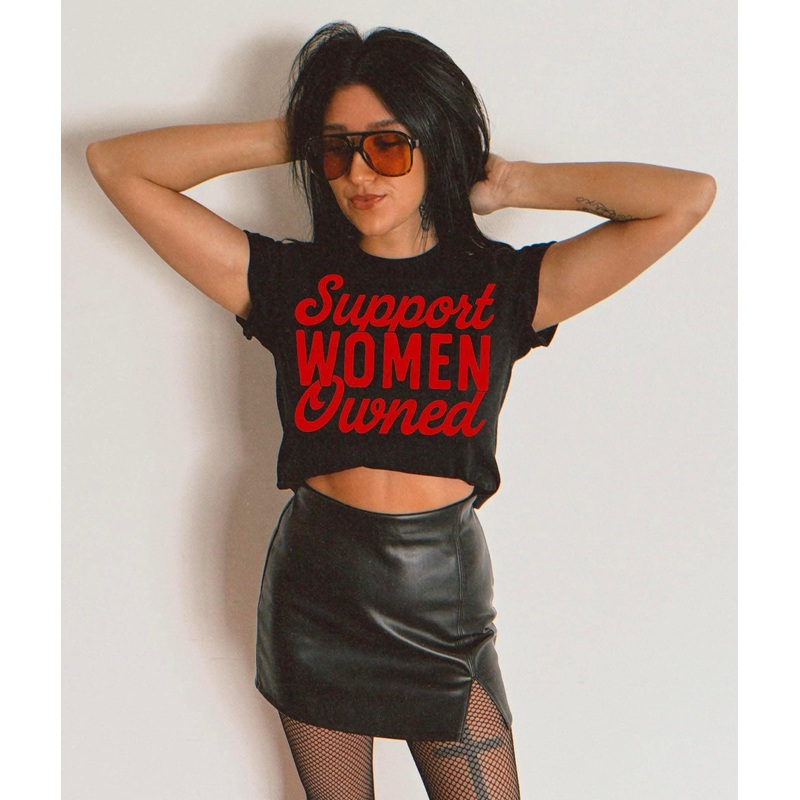 SUPPORT WOMEN OWNED RED|Pocket 3.5″-4″|Infant|Toddler|Youth 8.5|Adult 11″|Adult 12″