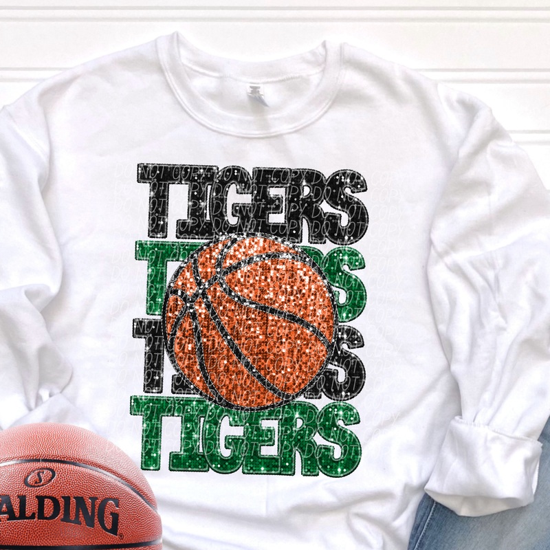 TIGERS BLACK GREEN|Infant|Toddler|Youth 8.5|Adult 11″|Adult 12″