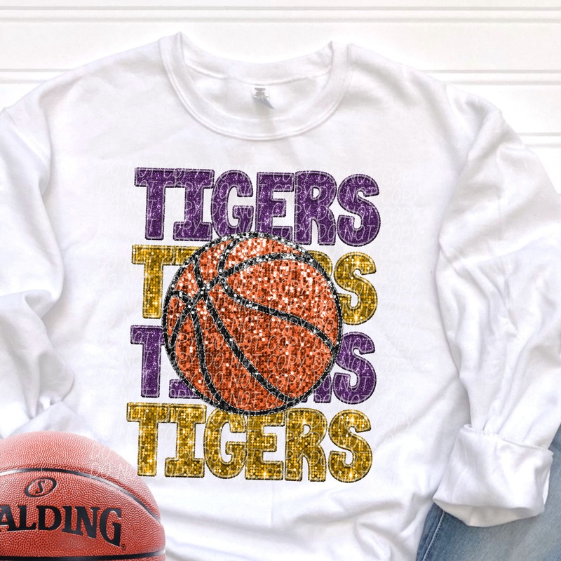 TIGERS PURPLE GOLD|Infant|Toddler|Youth 8.5|Adult 11″|Adult 12″