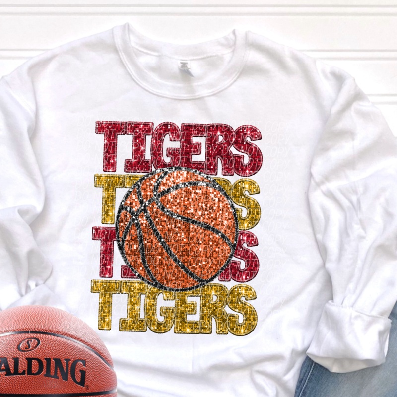 TIGERS RED GOLD|Infant|Toddler|Youth 8.5|Adult 11″|Adult 12″