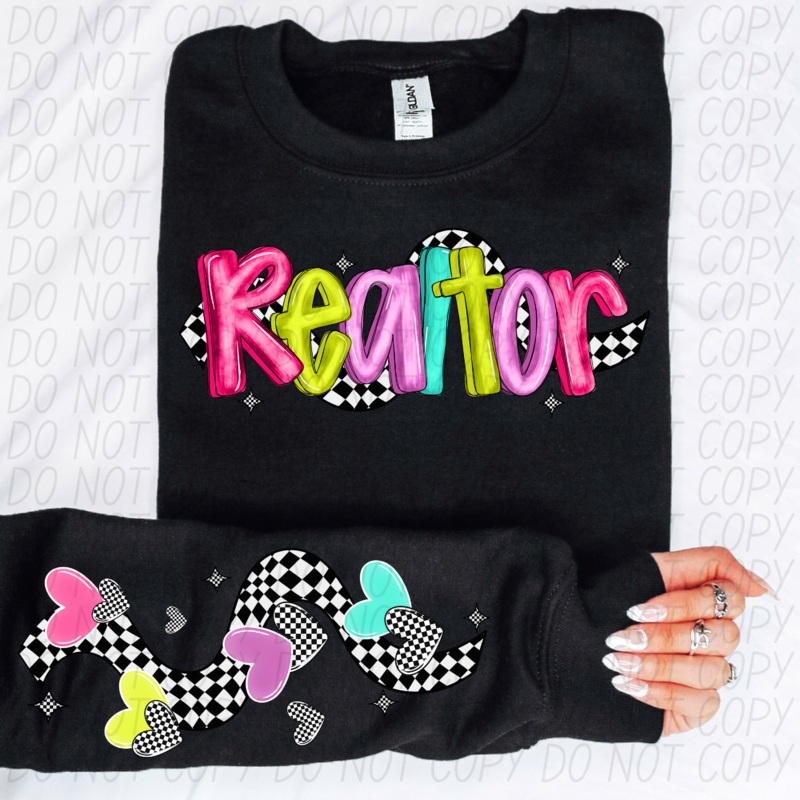 RELATOR OCCUPATION BRIGHT CHECKERED HEARTS AND SLEEVE