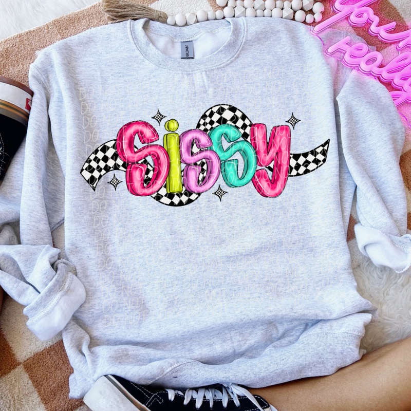 SISSY BRIGHT CHECKERED NAME|Pocket|Infant|Toddler|Youth|Adult 11″|Adult 12″