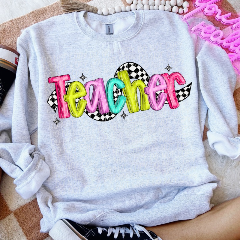 TEACHER BRIGHT CHECKERED OCCUPATION