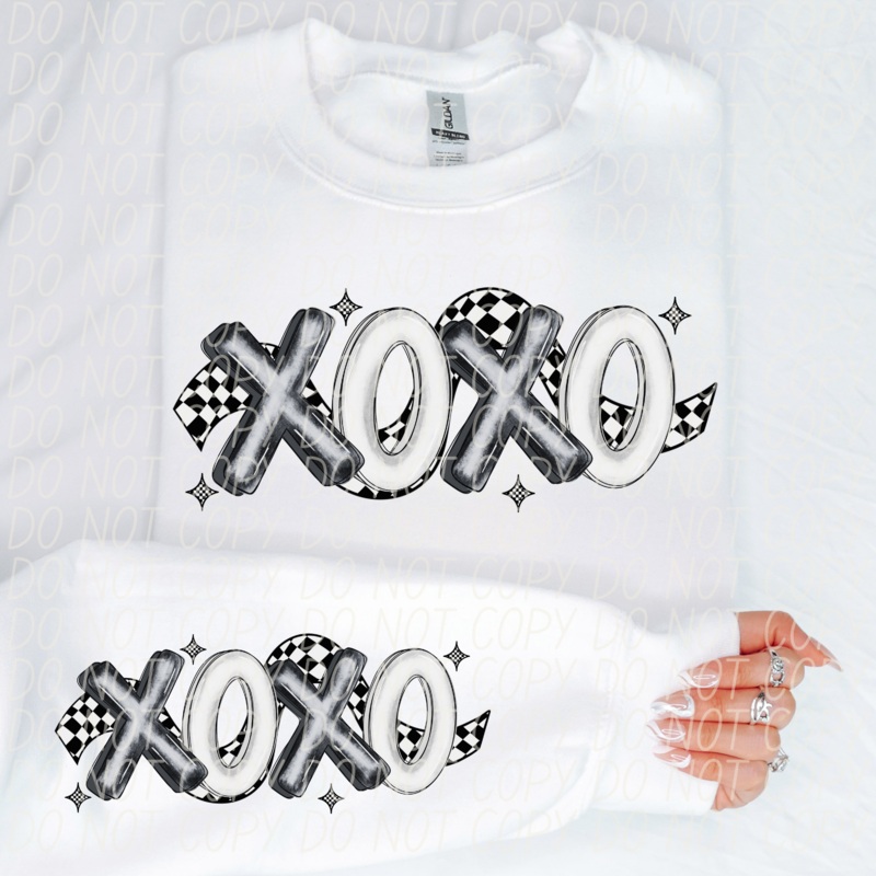XOXO BLACK WHITE FRONT AND SLEEVE