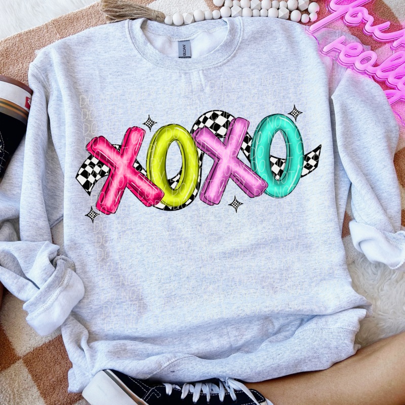 XOXO BRIGHT CHECKERED|Pocket|Infant|Toddler|Youth|Adult 11″|Adult 12″