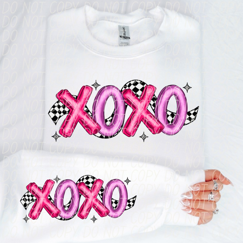XOXO PINK PURPLE CHECKERED AND SLEEVE
