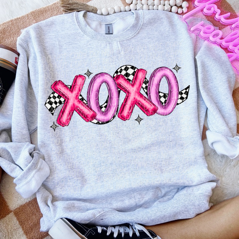 XOXO PINK PURPLE CHECKERED|Pocket|Infant|Toddler|Youth|Adult 11″|Adult 12″