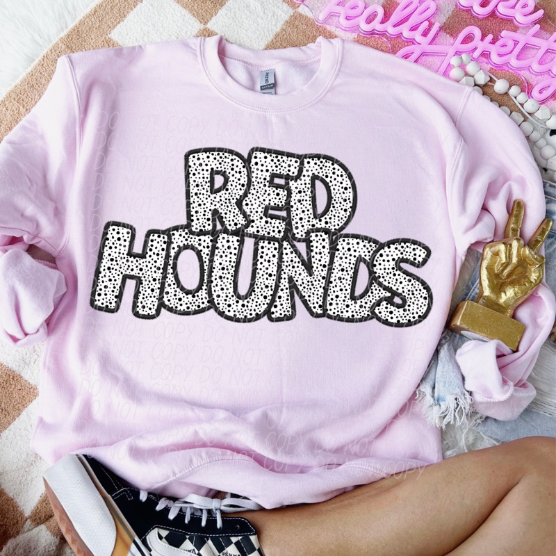 RED HOUNDS – POLKA DOT MASCOT|Pocket|Infant|Toddler|Youth|Adult 11″|Adult 12″