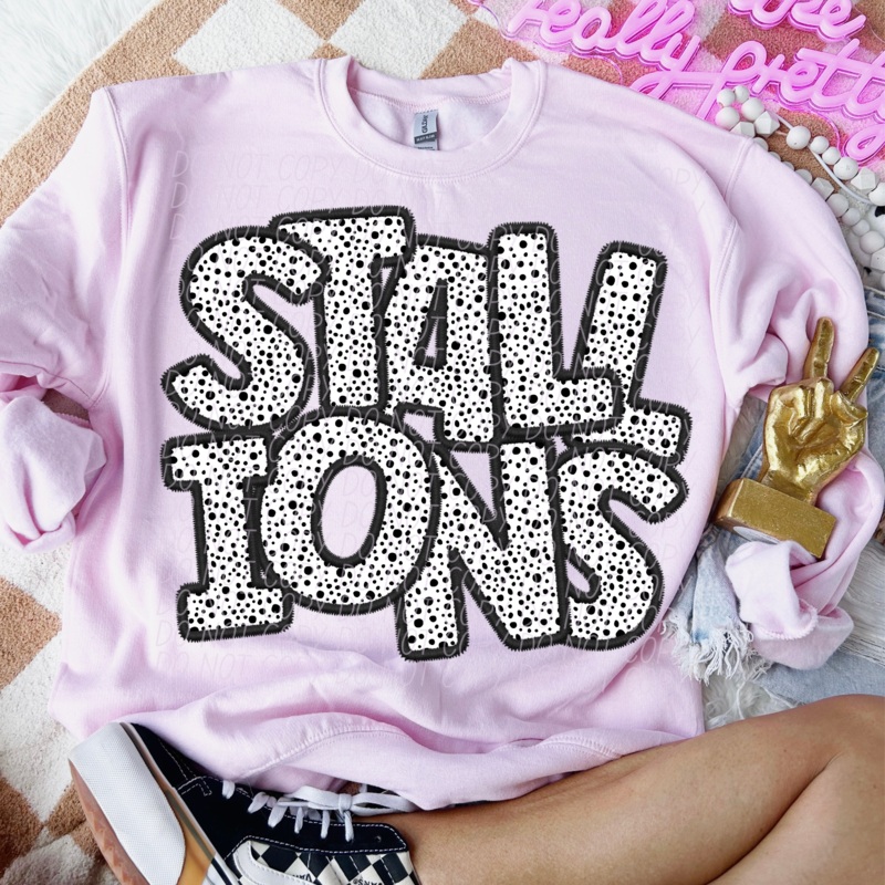 STALLIONS – POLKA DOT MASCOT|Pocket|Infant|Toddler|Youth|Adult 11″|Adult 12″