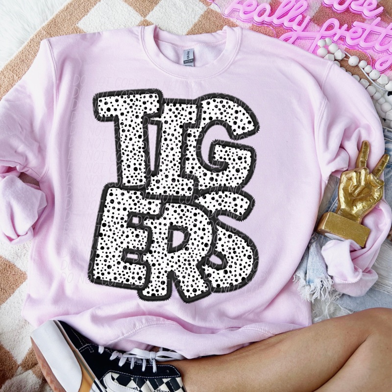 TIGERS – POLKA DOT MASCOT|Pocket|Infant|Toddler|Youth|Adult 11″|Adult 12″