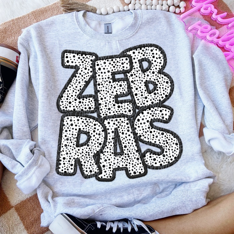 ZEBRAS – POLKA DOT MASCOT|Pocket|Infant|Toddler|Youth|Adult 11″|Adult 12″