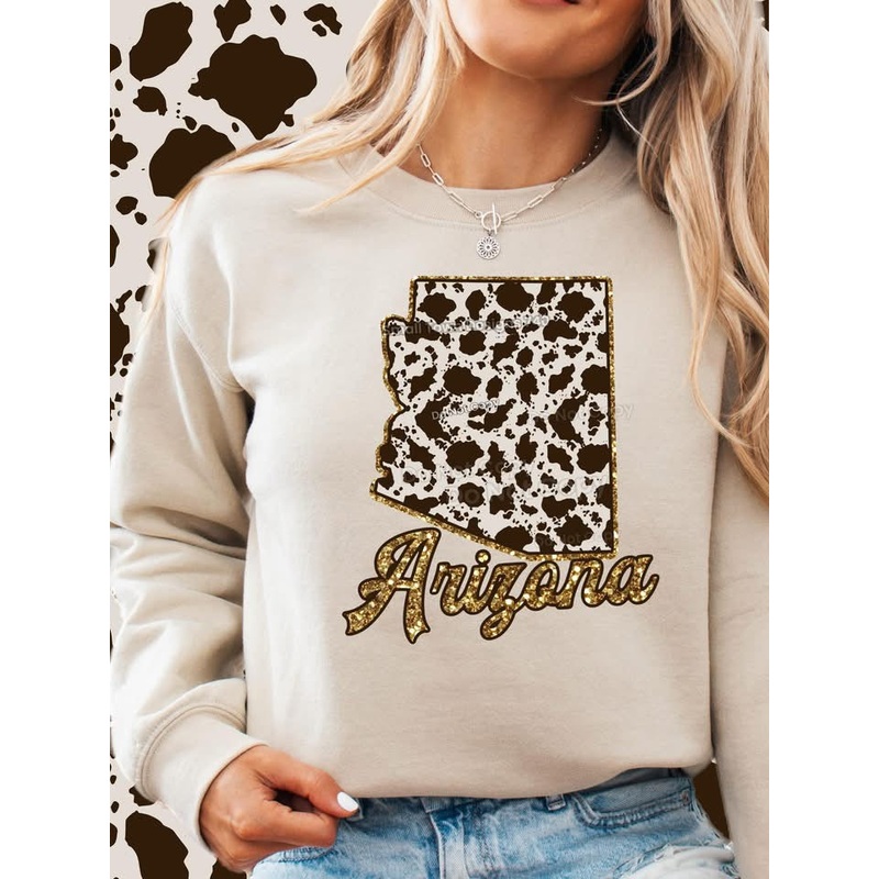 ARIZONA COWHIDE GLITTER STATE|Pocket|Infant|Toddler|Youth|Adult 11″|Adult 12″