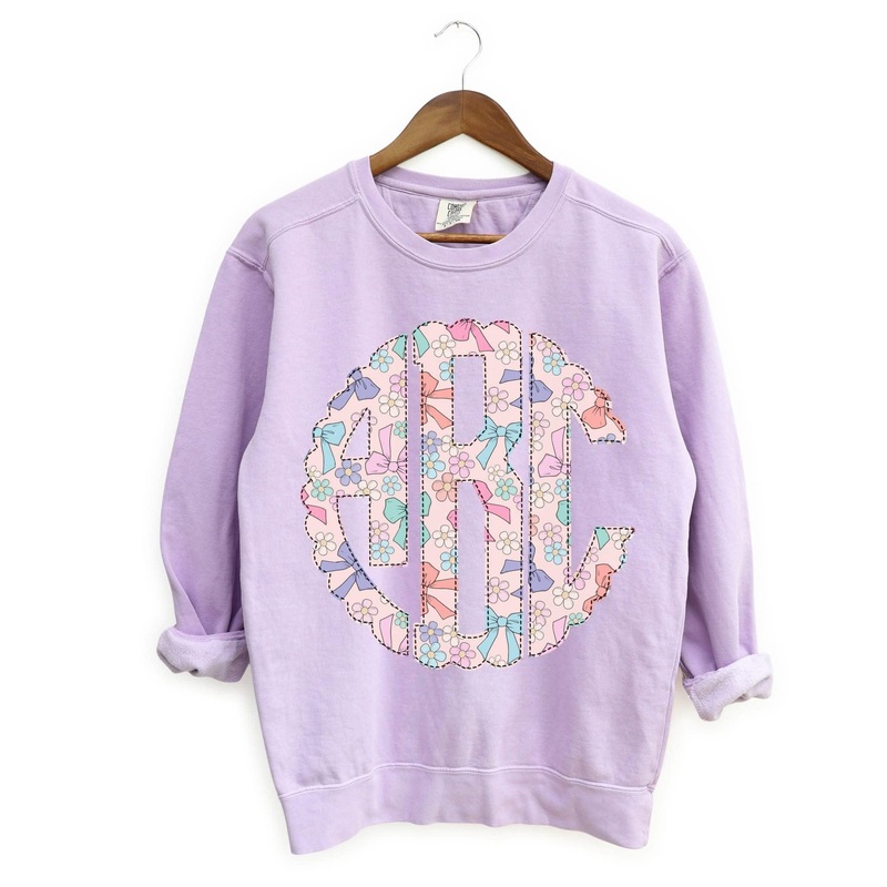 PATCHWORK 3 LETTER MONOGRAM|Infant|Toddler|Youth 8.5|Adult 11″|Adult 12″