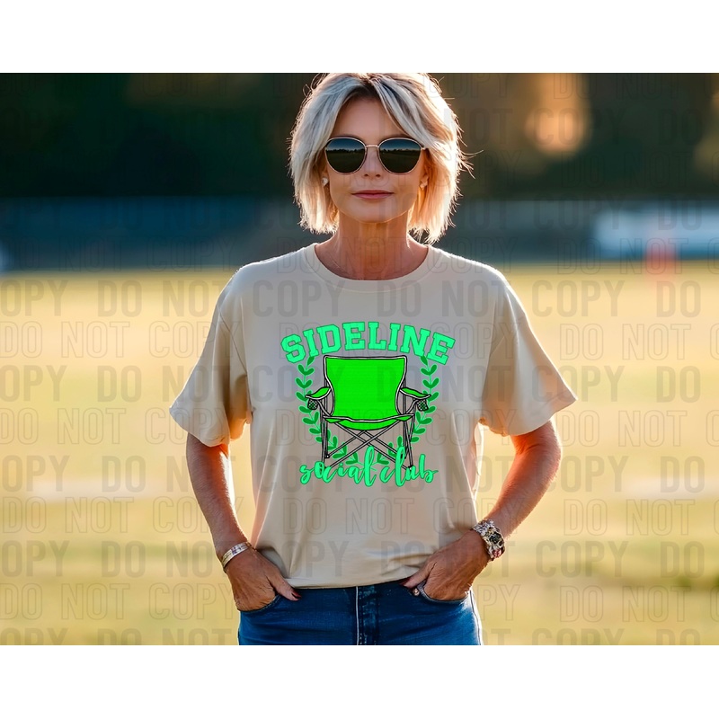 SIDELINE SOCIAL CLUB GREEN|Pocket|Infant|Toddler|Youth|Adult 11″|Adult 12″