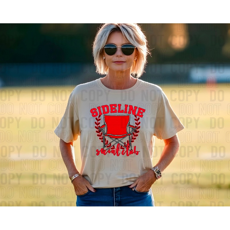 SIDELINE SOCIAL CLUB RED|Pocket|Infant|Toddler|Youth|Adult 11″|Adult 12″