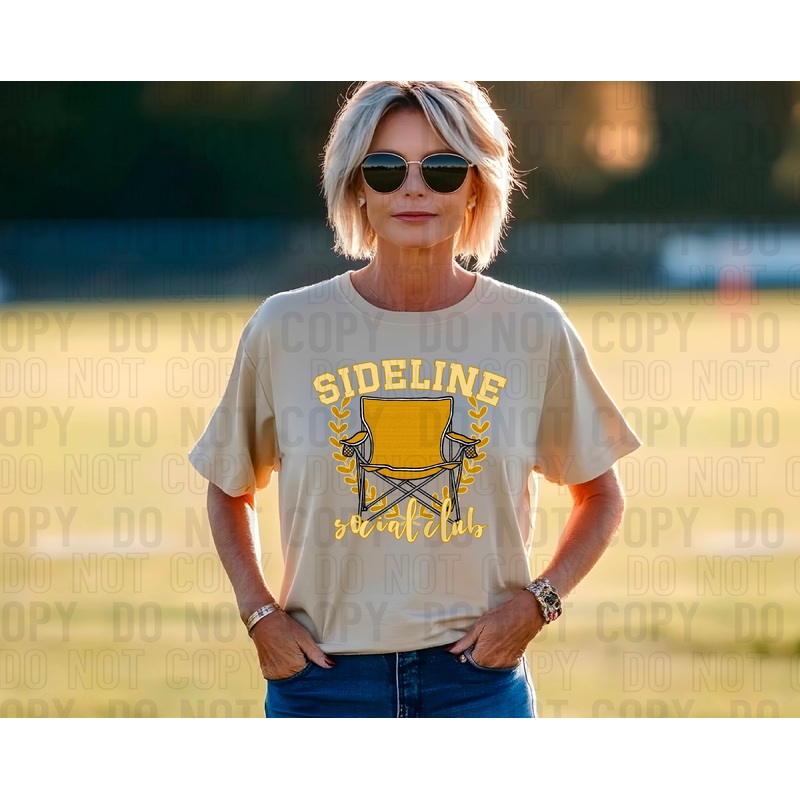 SIDELINE SOCIAL CLUB YELLOW|Pocket|Infant|Toddler|Youth|Adult 11″|Adult 12″