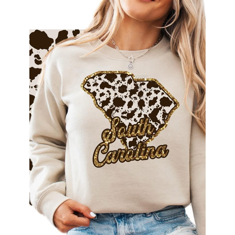 SOUTH CAROLINA COWHIDE GLITTER STATE