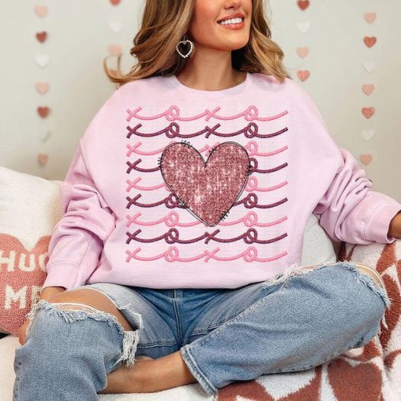 Xoxo  Faux Embroidery|Pocket 3.5″-4″|Infant|Toddler|Youth 8.5|Adult 11″|Adult 12″