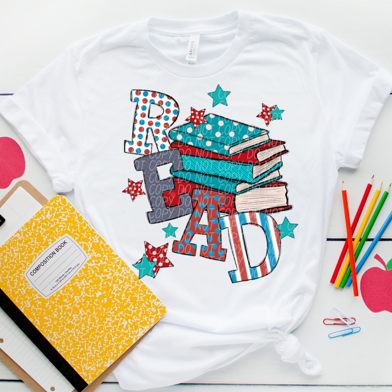 READ BOOKS STACKED|Pocket 3.5″-4″|Infant|Toddler|Youth 8.5|Adult 11″|Adult 12″