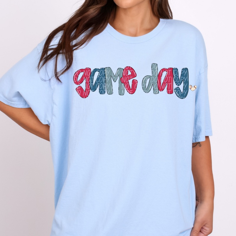 RED BLUE GAME DAY BASEBALL|Pocket|Infant|Toddler|Youth|Adult 11″|Adult 12″