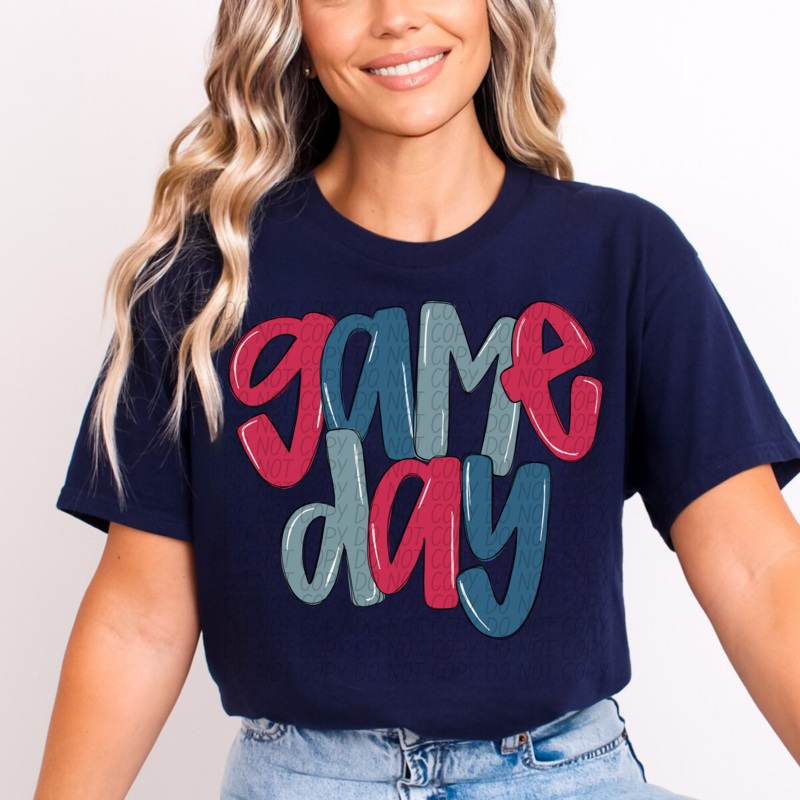 RED BLUE GAME DAY|Pocket|Infant|Toddler|Youth|Adult 11″|Adult 12″