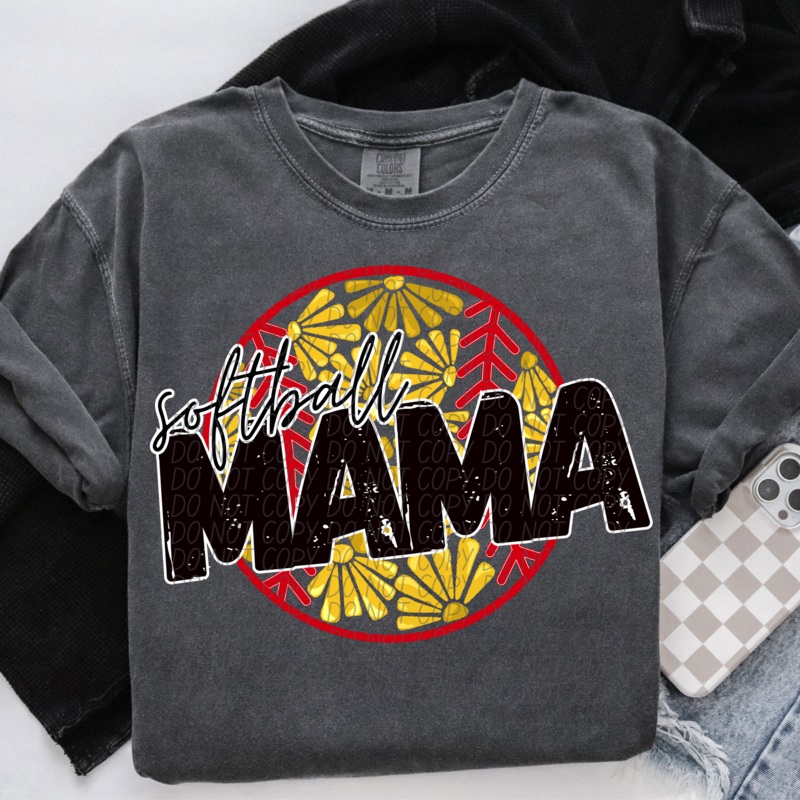SOFTBALL MAMA FLORAL|Pocket|Infant|Toddler|Youth|Adult 11″|Adult 12″