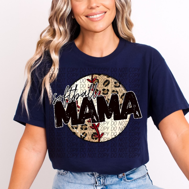 SOFTBALL MAMA LEOPARD|Pocket|Infant|Toddler|Youth|Adult 11″|Adult 12″