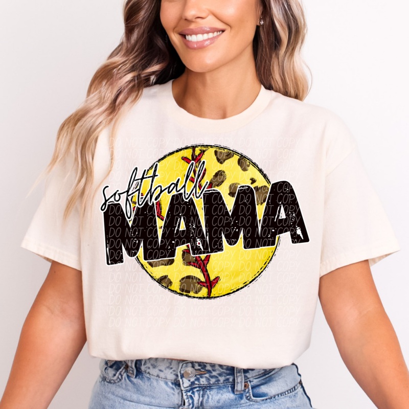 SOFTBALL MAMA LEOPARD2|Pocket|Infant|Toddler|Youth|Adult 11″|Adult 12″