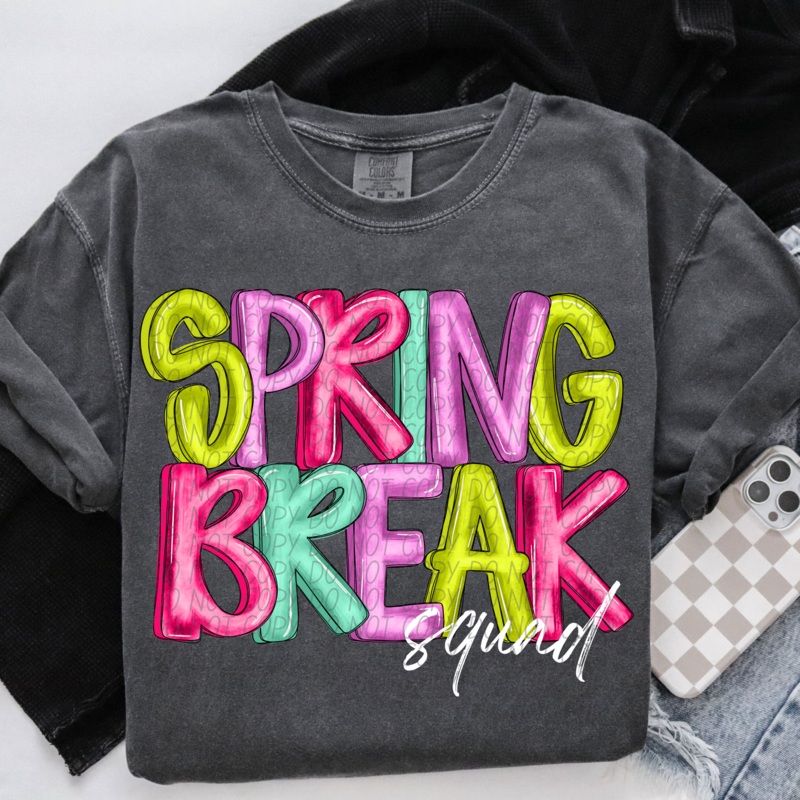 SPRING BREAK SQUAD WHITE|Pocket|Infant|Toddler|Youth|Adult 11″|Adult 12″