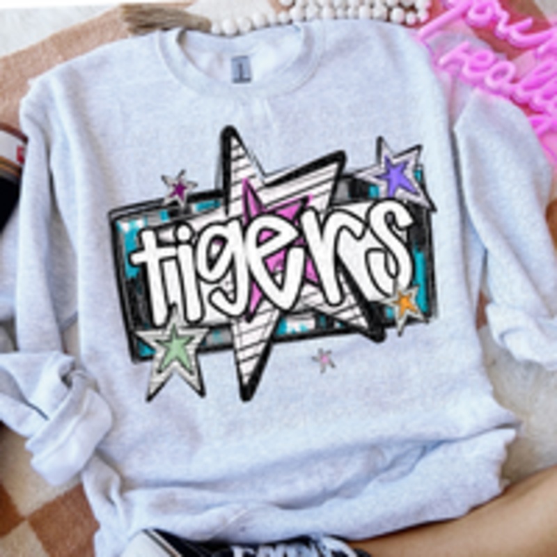TIGERS  COLOFUL STARS SS|Pocket|Infant|Toddler|Youth|Adult 11″|Adult 12″