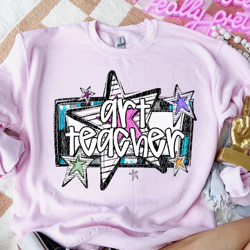 ART TEACHER CS BRIGHT STARS|Pocket|Infant|Toddler|Youth|Adult 11″|Adult 12″
