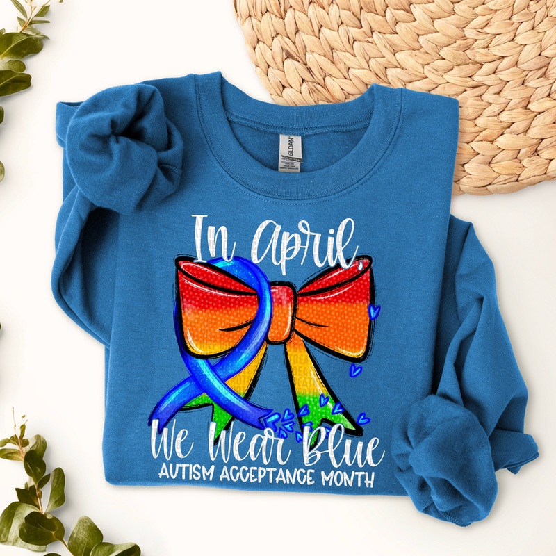 AUTISM ACCEPTANCE BOW WHITE|Pocket|Infant|Toddler|Youth|Adult 11″|Adult 12″
