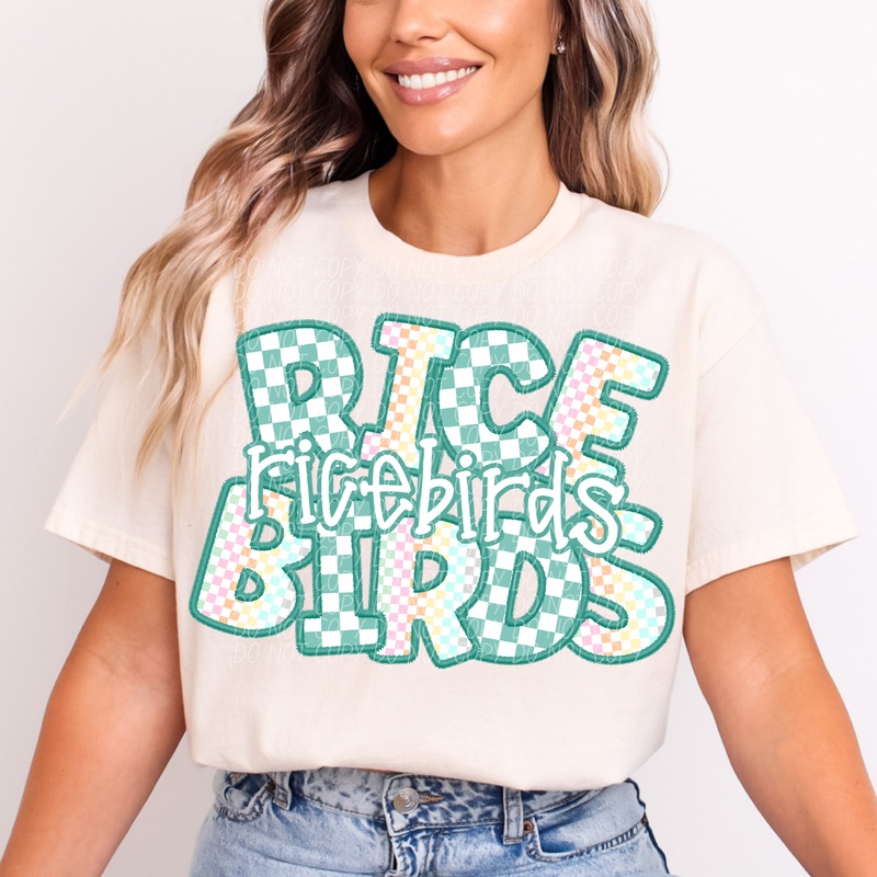 RICEBIRDS CS CHECKER MASCOT|Pocket|Infant|Toddler|Youth|Adult 11″|Adult 12″