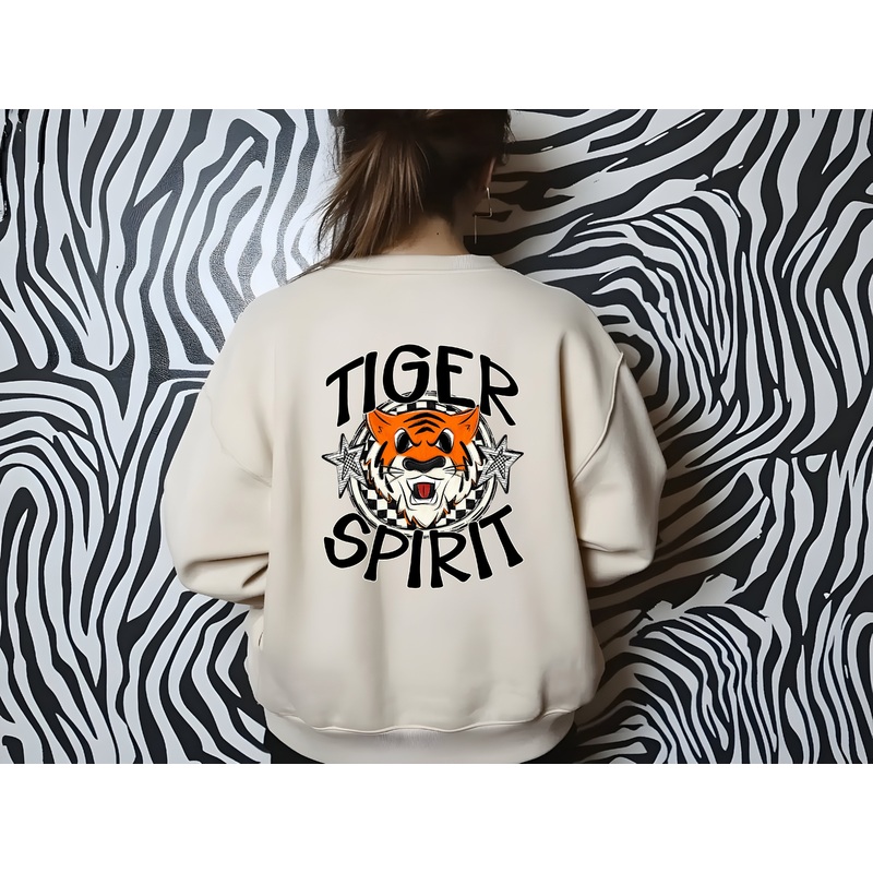 TIGER MASCOT SPIRIT  CHECKER CIRCLE SAG